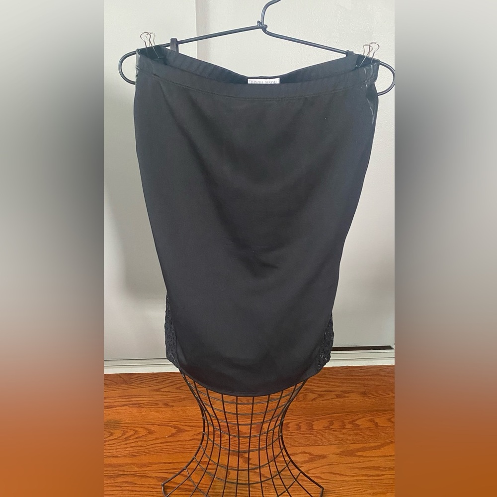 Bisou Bisou Black Midi Pencil Skirt for Work